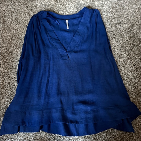 Free People Cobalt Blue Sleeveless Flowy Tank Top - Picture 1 of 3